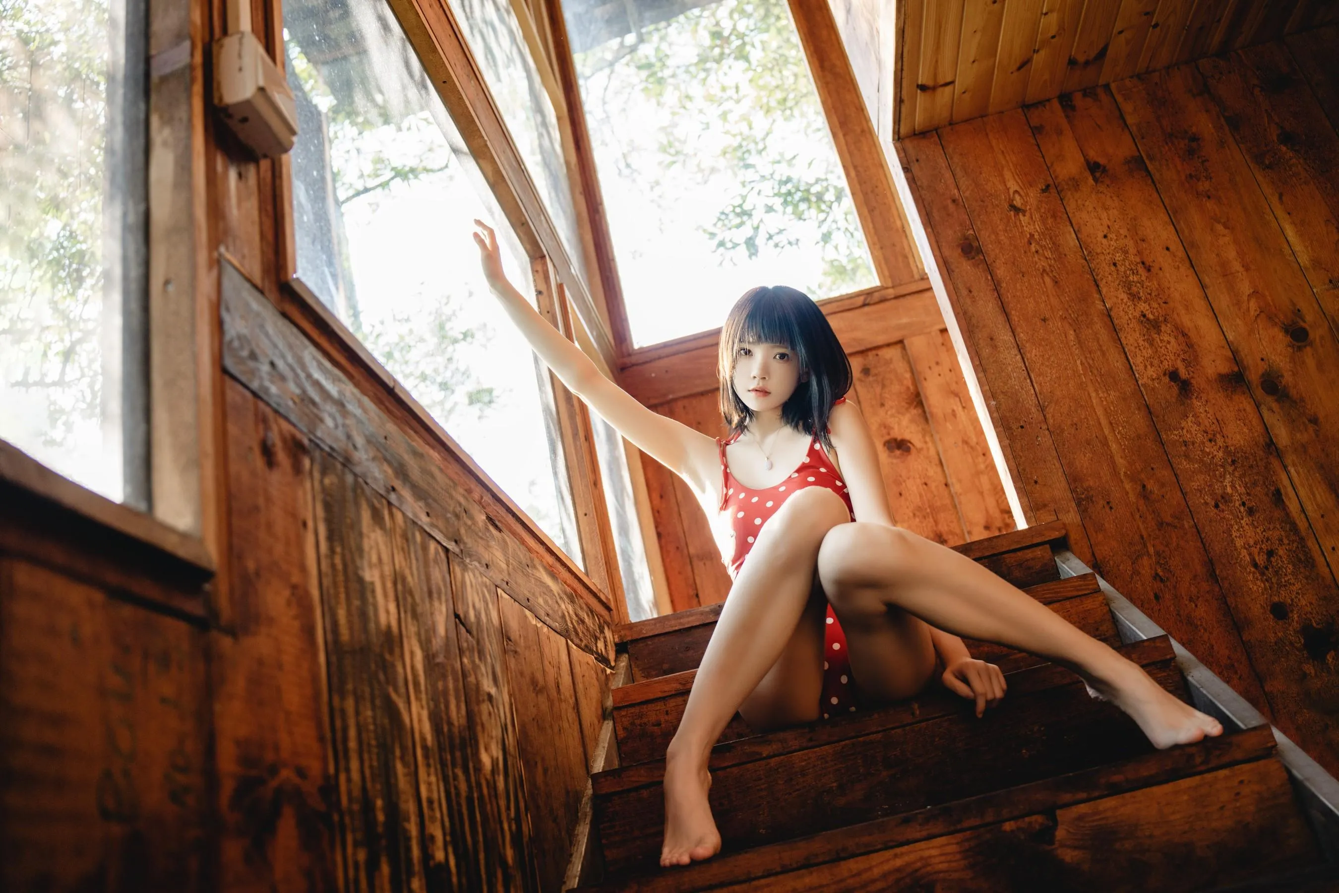 桜桃喵 – NO.150 红波点 [46P]插图